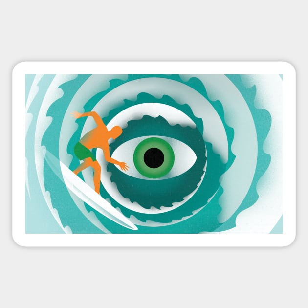 Eye of the wave Sticker by Neil Webb | Illustrator